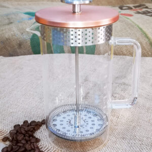 Large plastic free cafetiere with coffee beans