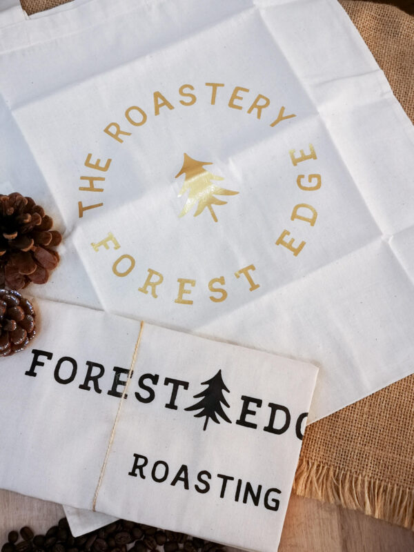 The Roastery design Tote Bag with Forest Edge Roasting Tote Bag