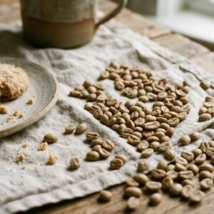 Coffee beans and shortbread